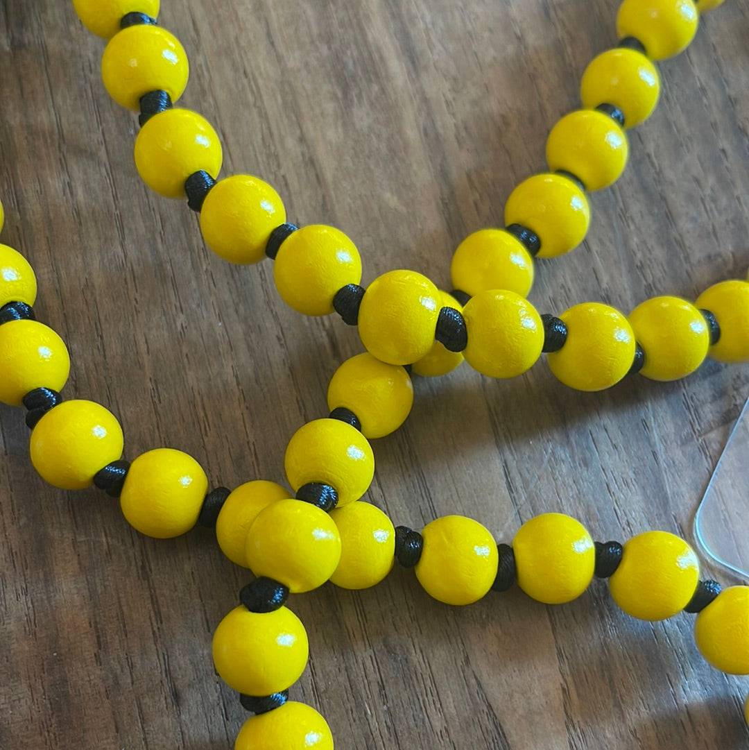 BANDOLERA DE MADERA para teléfono móvil AMARILLO