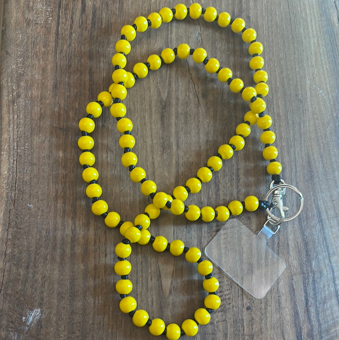 BANDOLERA DE MADERA para teléfono móvil AMARILLO