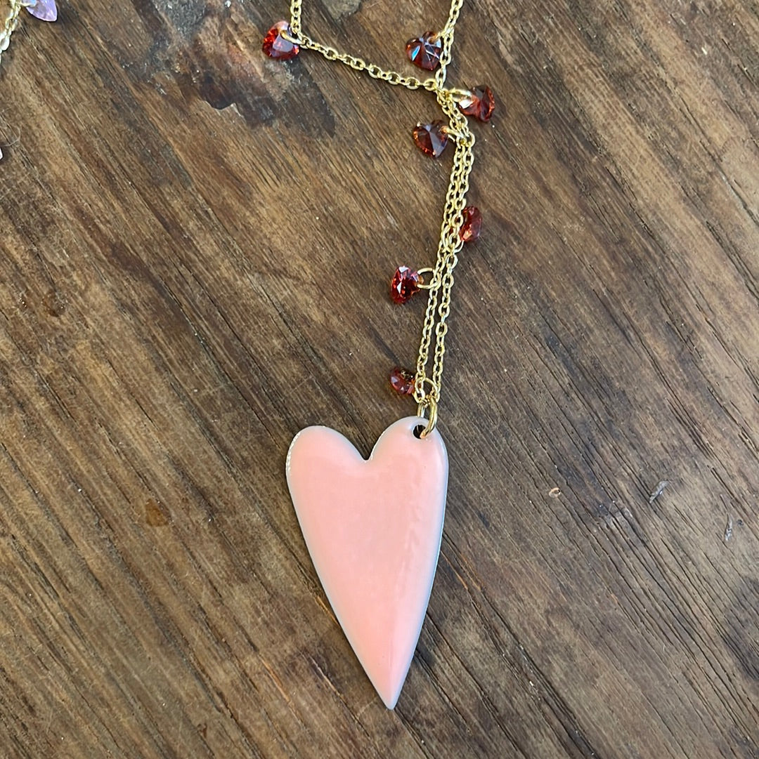 CUORISSIMO collana media con cuoricini in zirconio