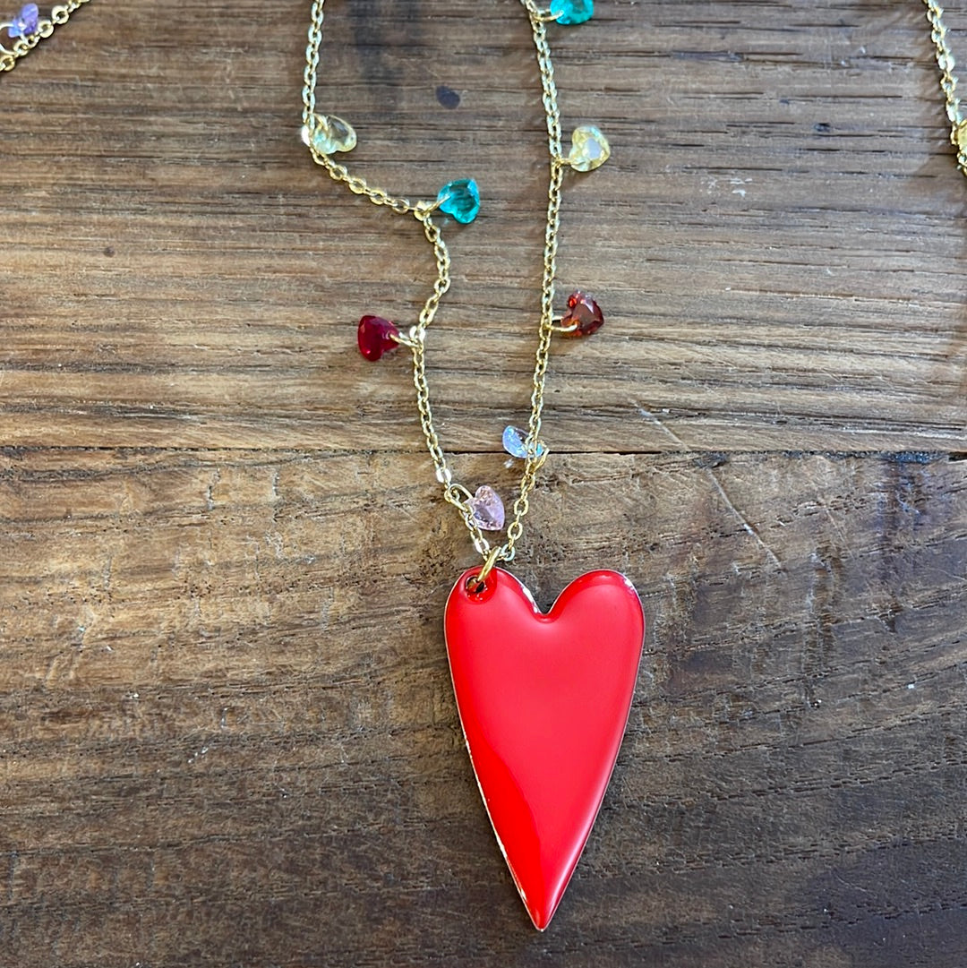 CUORISSIMO collana media con cuoricini in zirconio