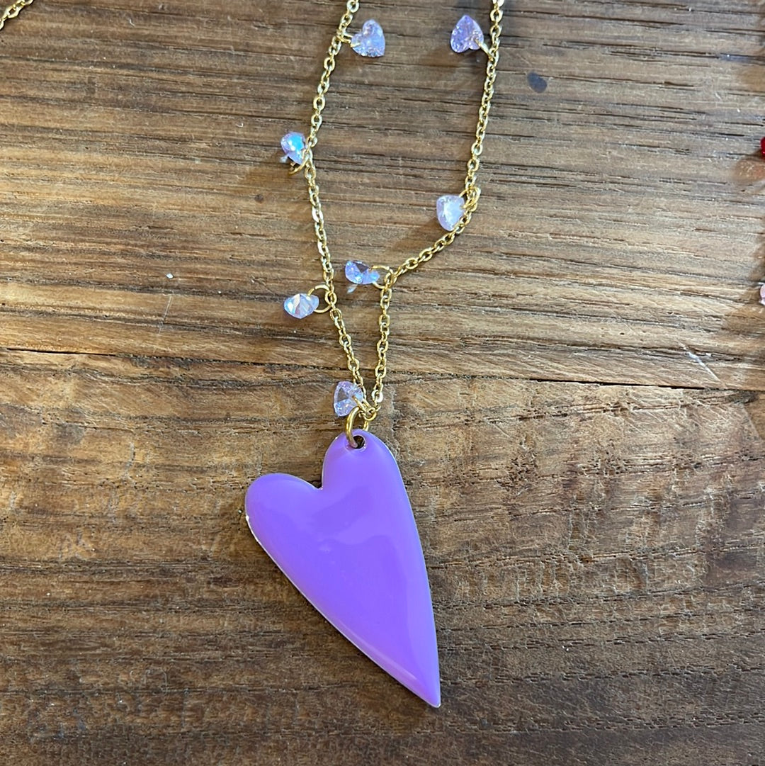 CUORISSIMO collana media con cuoricini in zirconio