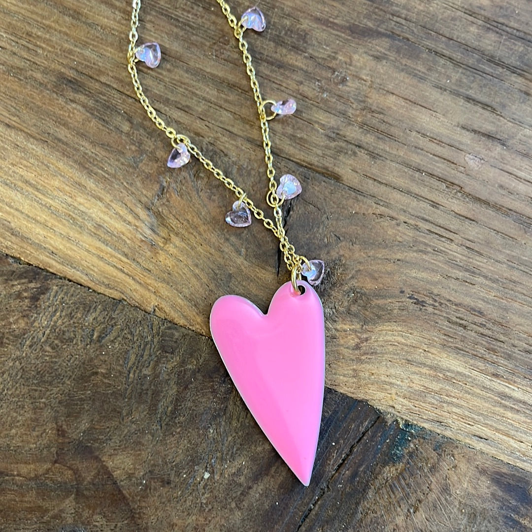 CUORISSIMO collana media con cuoricini in zirconio