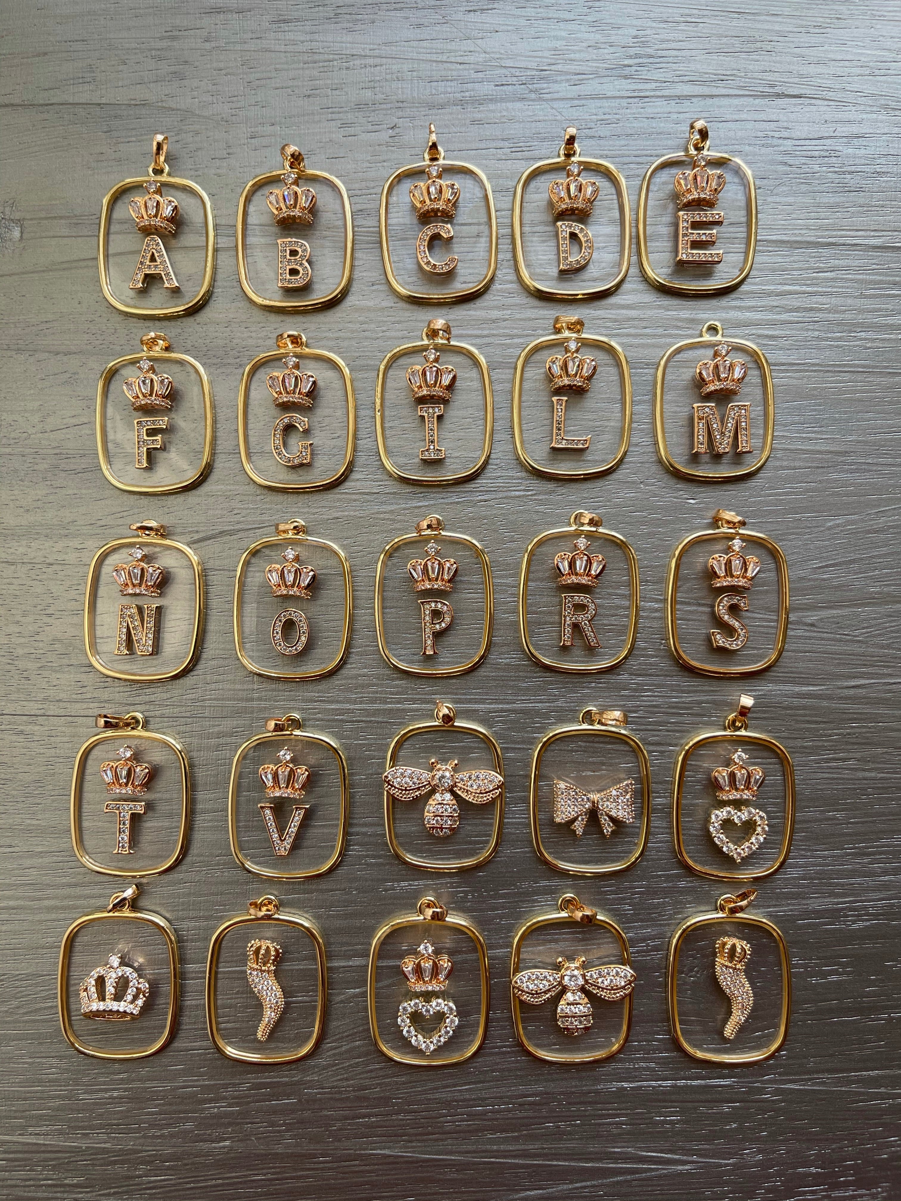 COLLANA CON PIASTRINA TRASPARENTE LETTERA/NUMERO