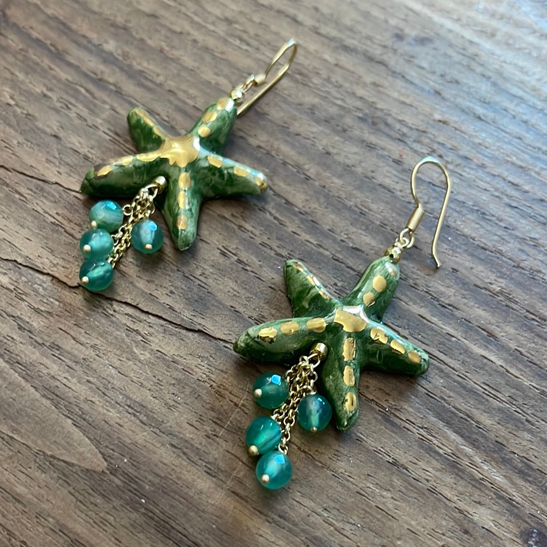 Boucles d'oreilles en céramique ÉTOILE DE LA MER Caltagirone