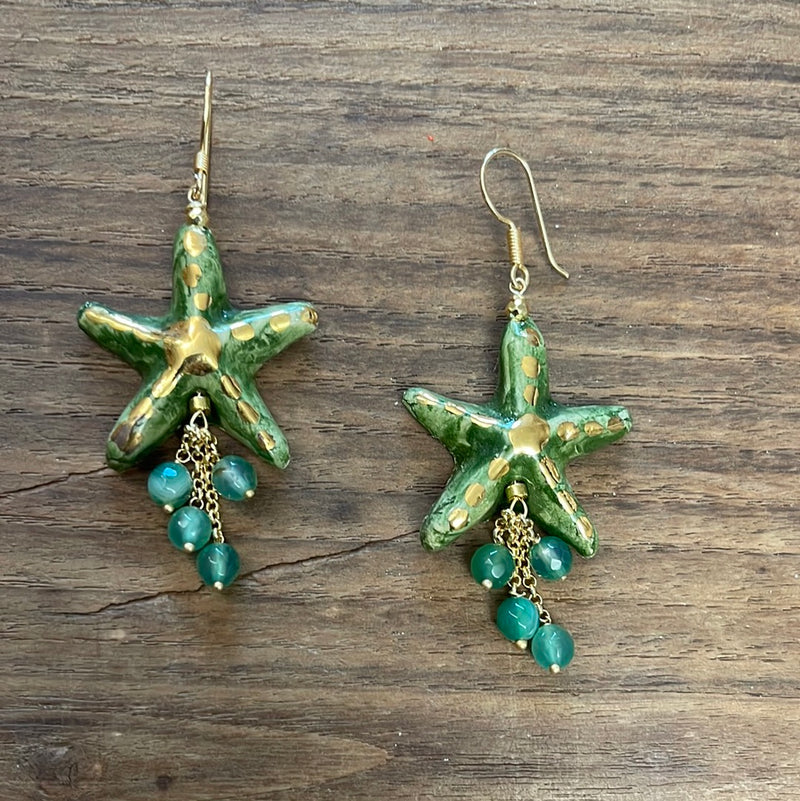 STAR OF THE SEA Caltagirone ceramic earrings