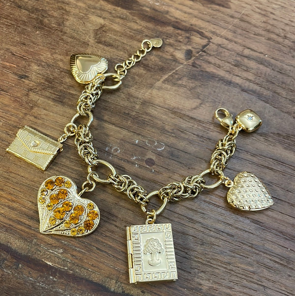 BRACCIALE CHARMS AMBER HEART