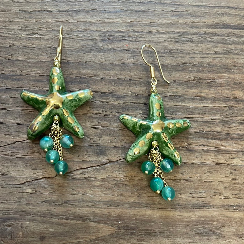 STAR OF THE SEA Caltagirone ceramic earrings