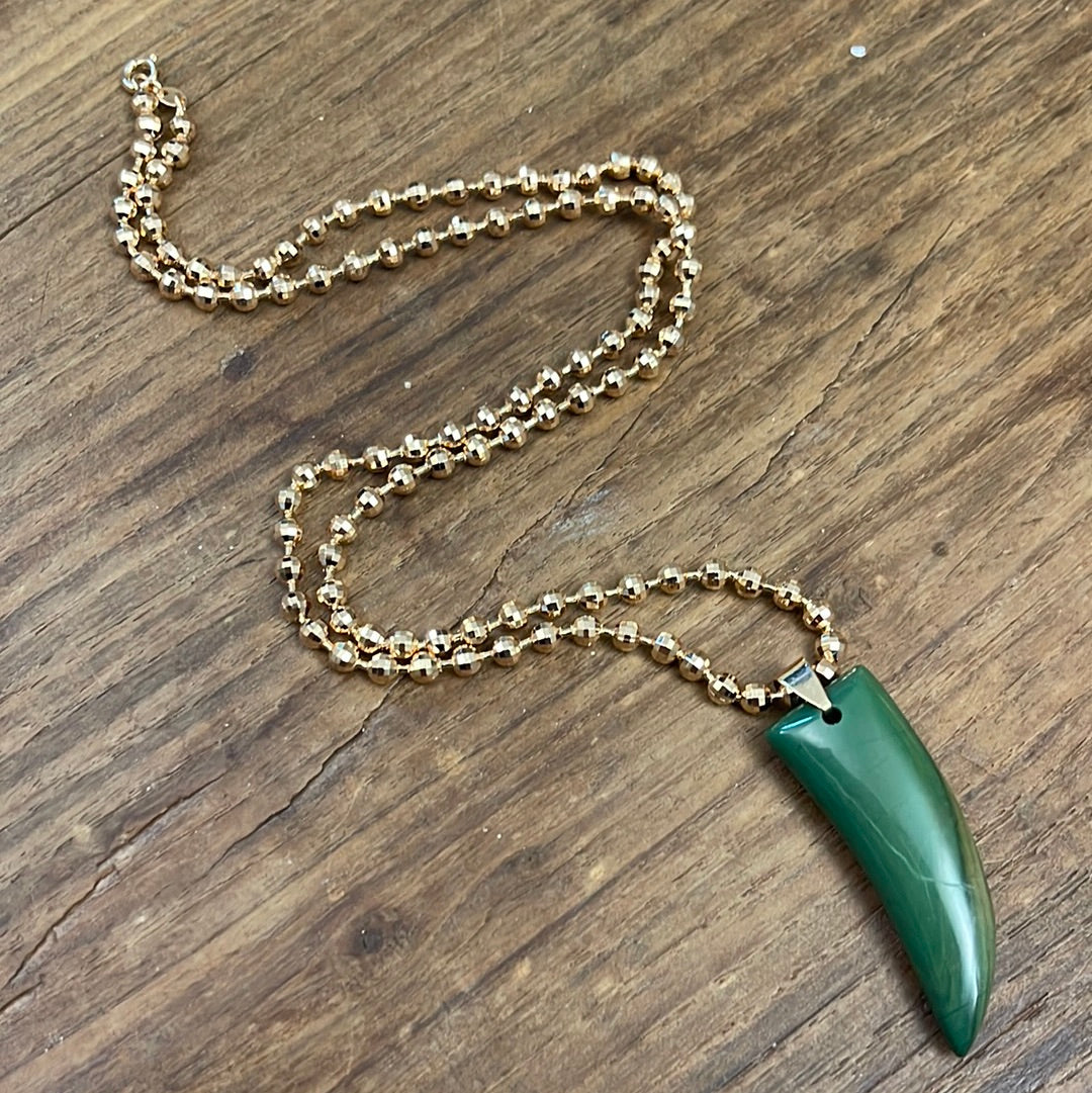 GREEN JASPER HORN