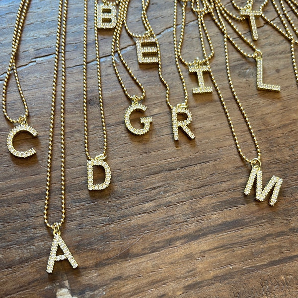 NECKLACE WITH ZIRCONIA LETTER