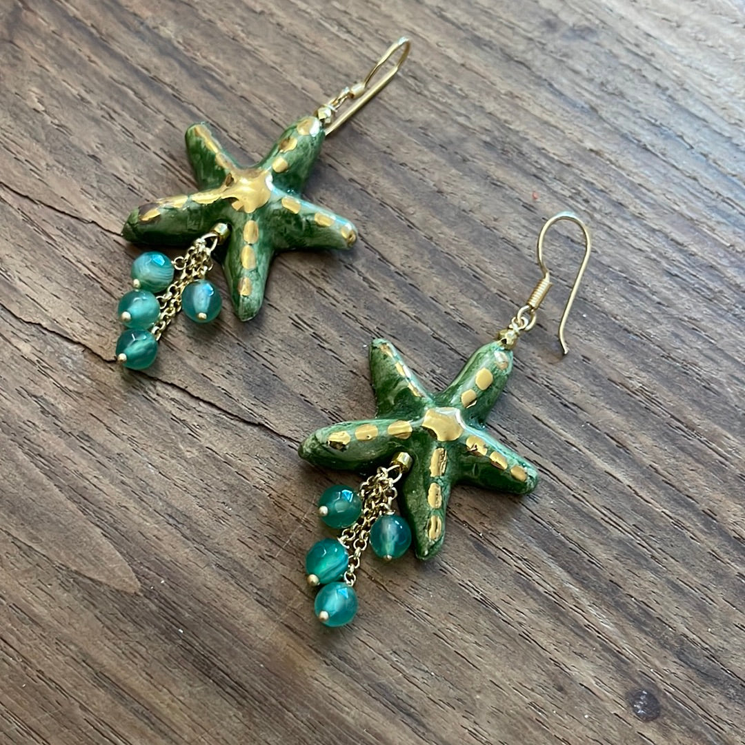 Boucles d'oreilles en céramique ÉTOILE DE LA MER Caltagirone