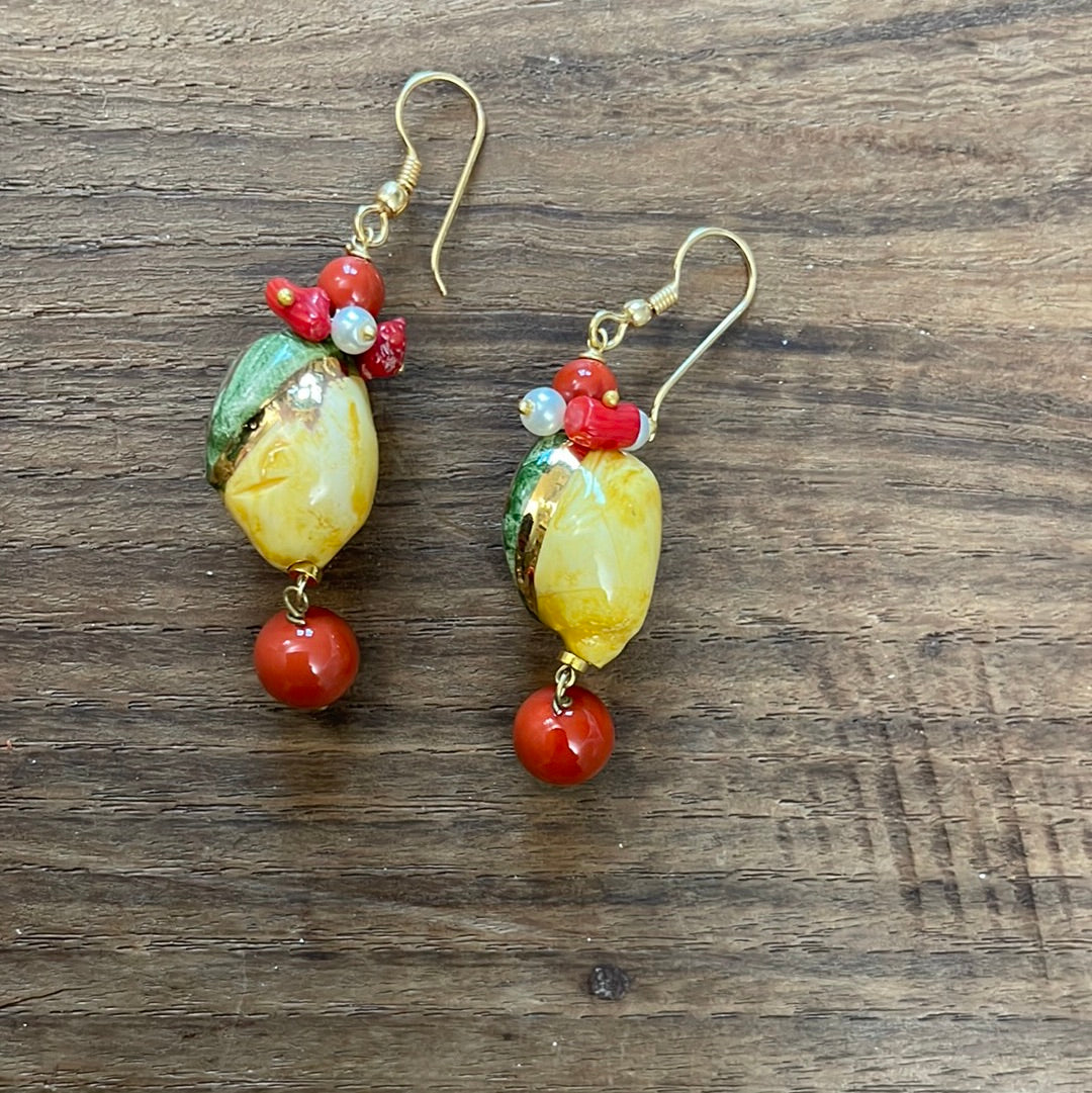 Boucles d'oreilles en céramique CITRON Caltagirone