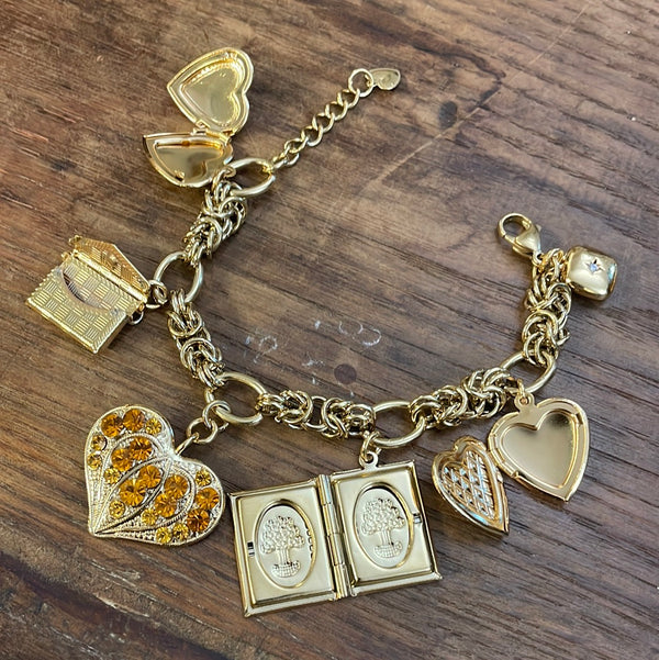 BRACCIALE CHARMS AMBER HEART