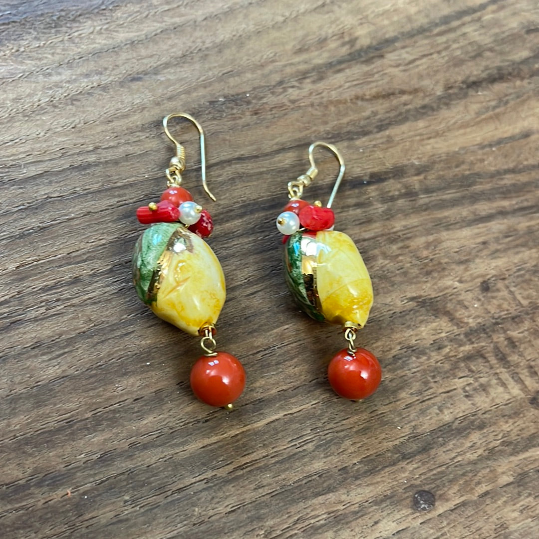 Boucles d'oreilles en céramique CITRON Caltagirone