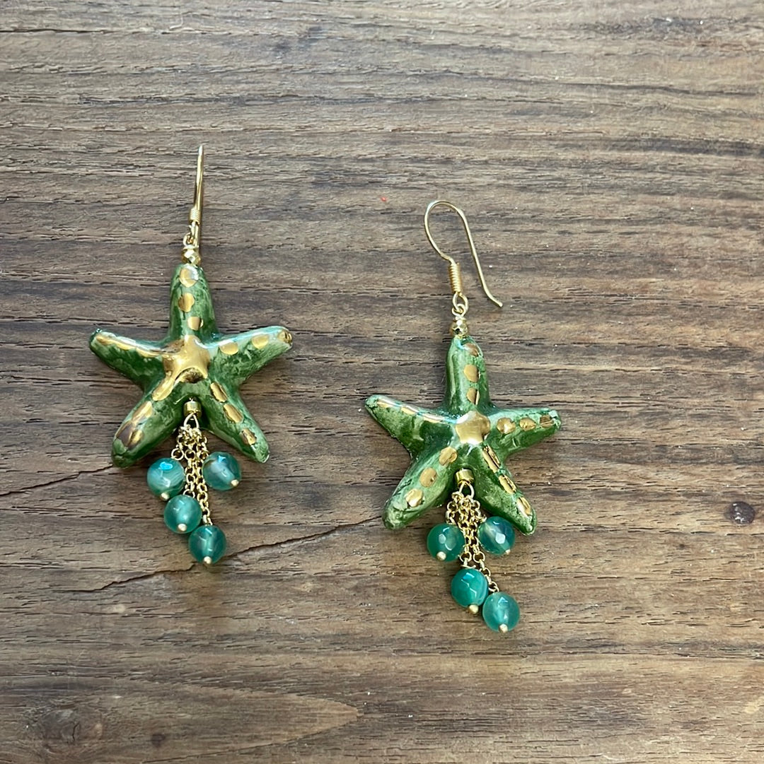 STAR OF THE SEA Caltagirone ceramic earrings