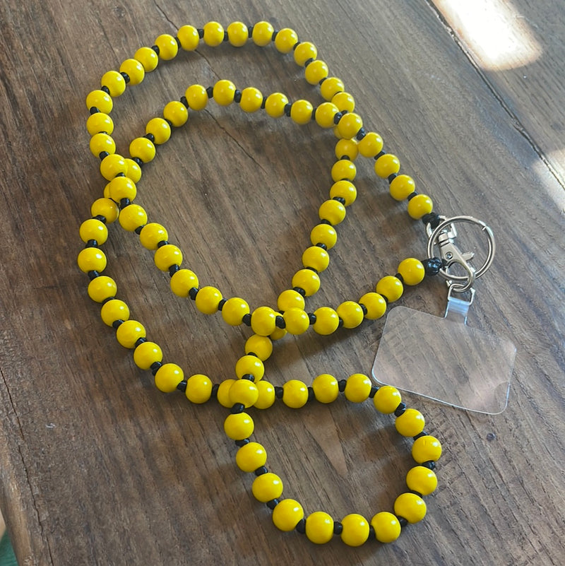TRACOLLA/COLLANA per cellulare GIALLO
