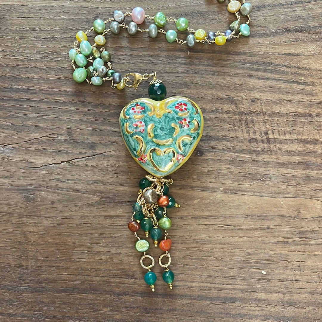 COEUR en céramique CALTAGIRONE