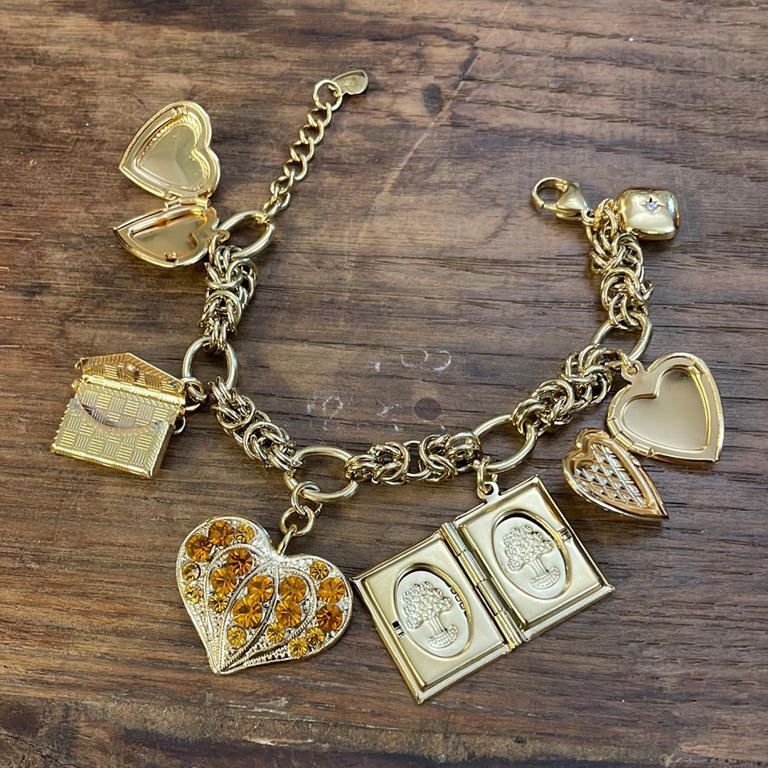 BRACCIALE CHARMS AMBER HEART