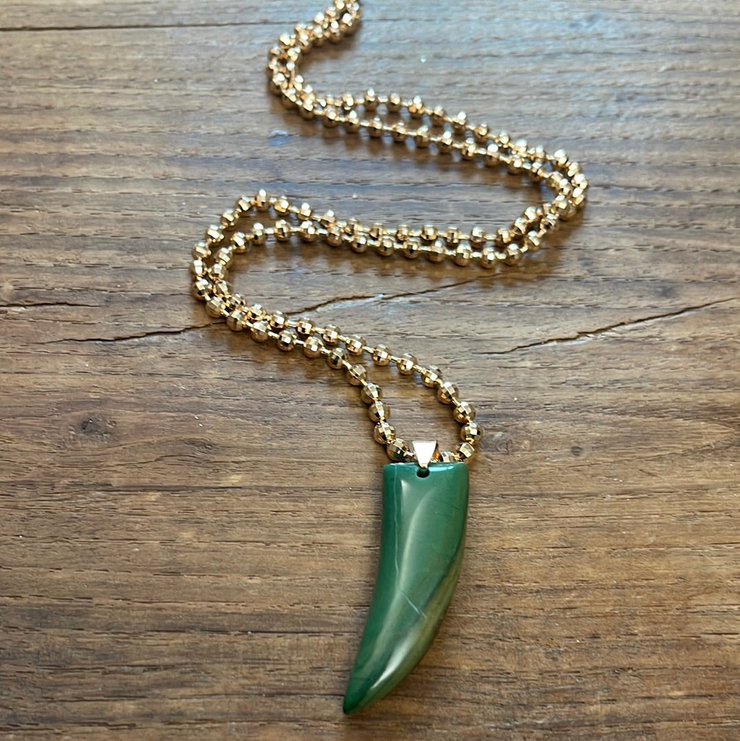 GREEN JASPER HORN