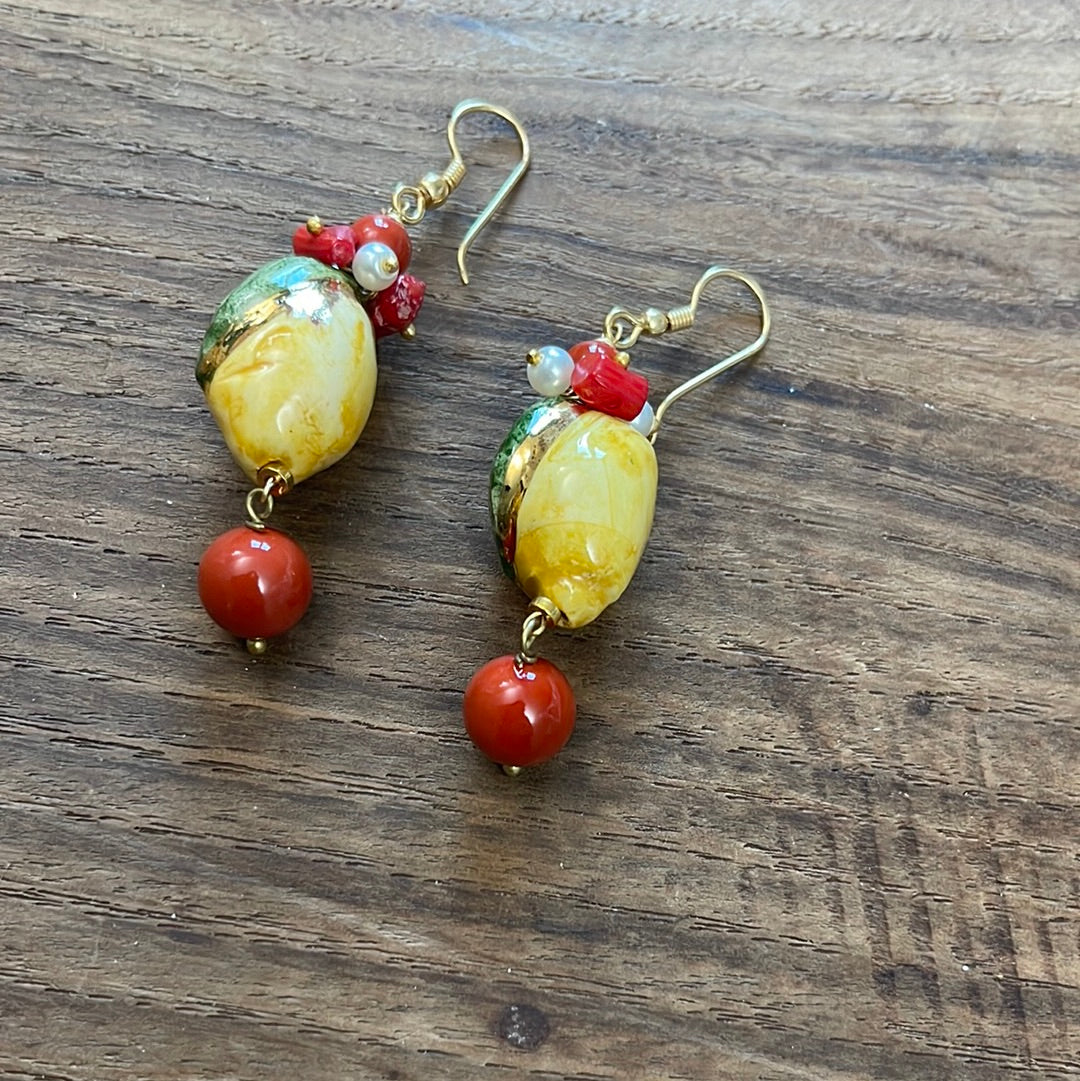 Boucles d'oreilles en céramique CITRON Caltagirone