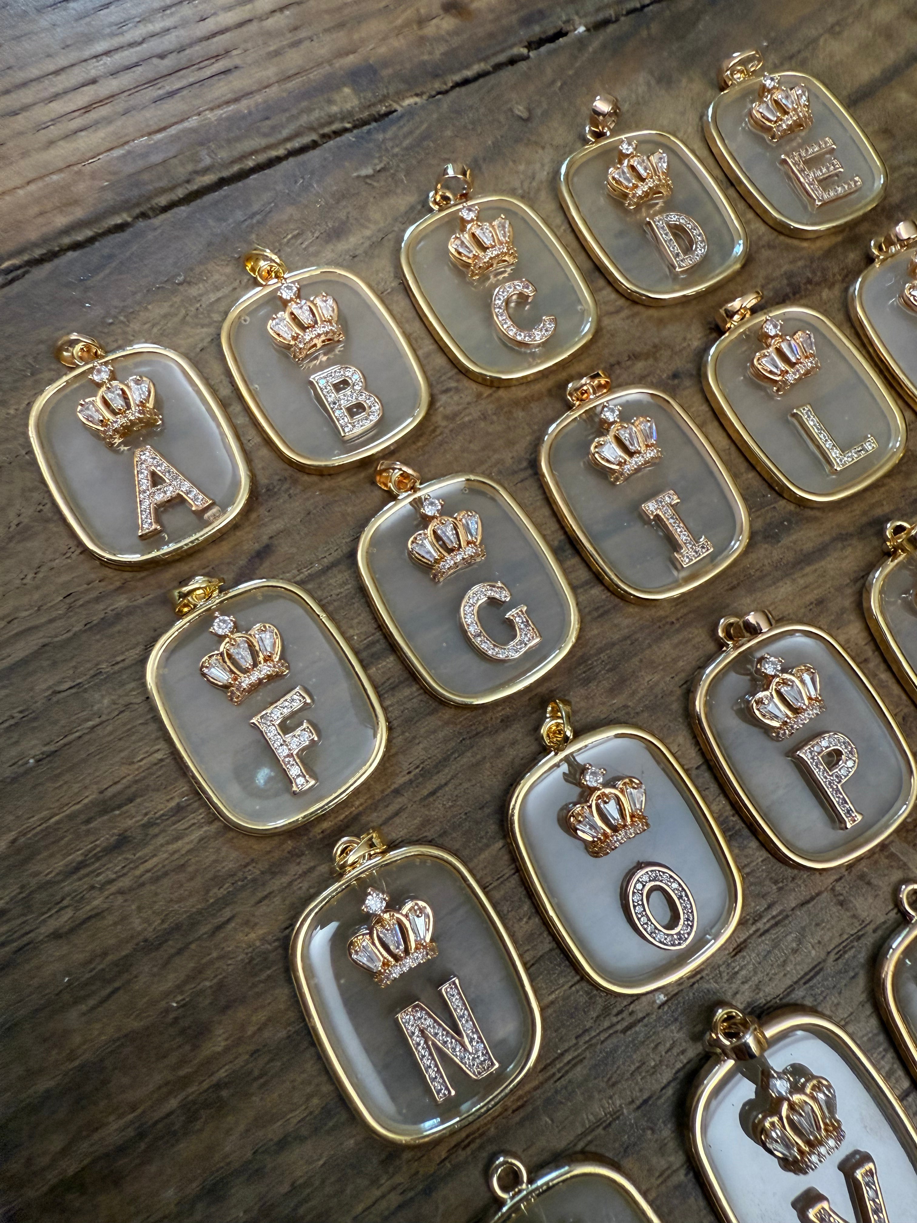 COLLANA CON PIASTRINA TRASPARENTE LETTERA/NUMERO