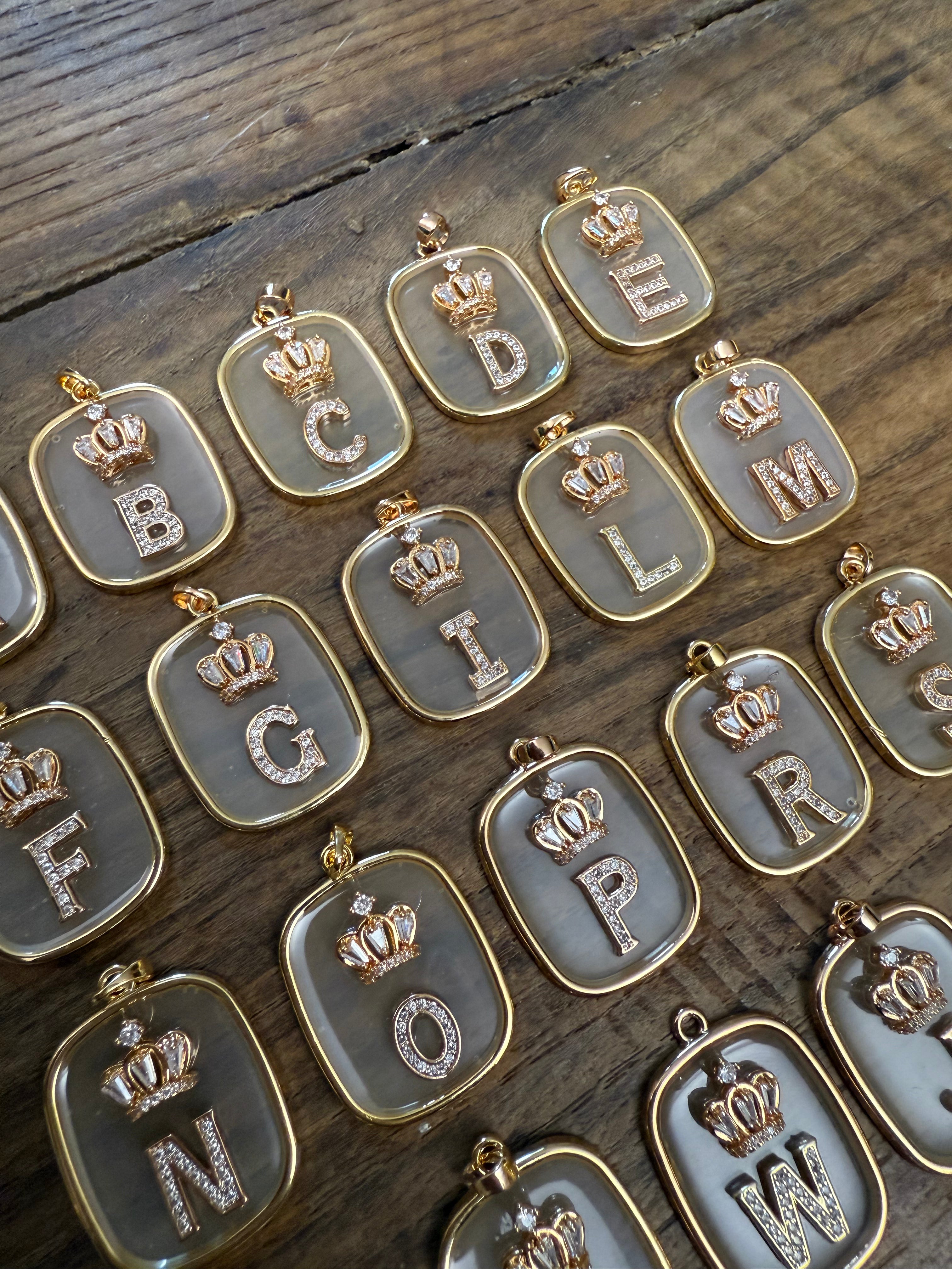 COLLANA CON PIASTRINA TRASPARENTE LETTERA/NUMERO