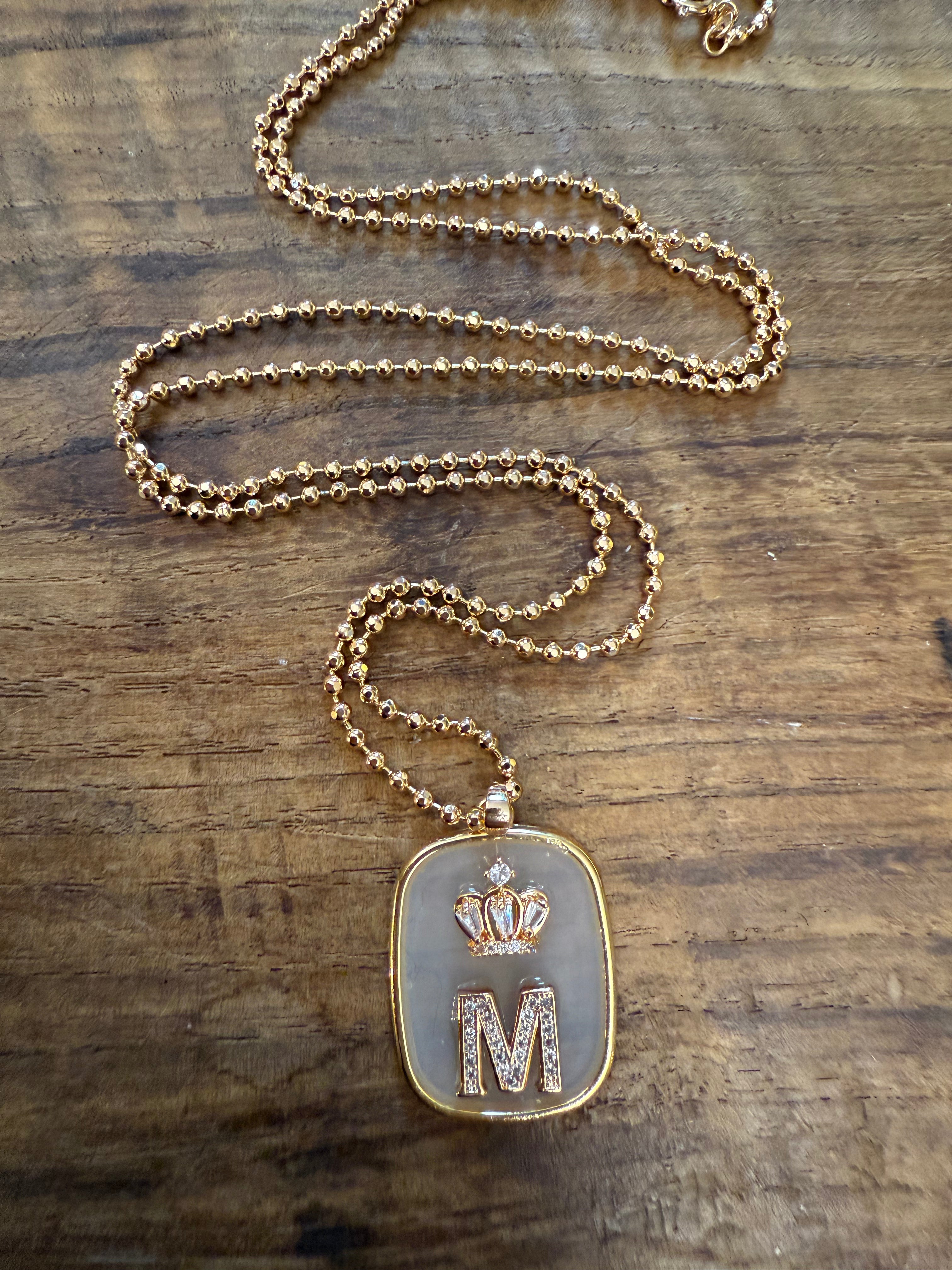 COLLANA CON PIASTRINA TRASPARENTE LETTERA/NUMERO