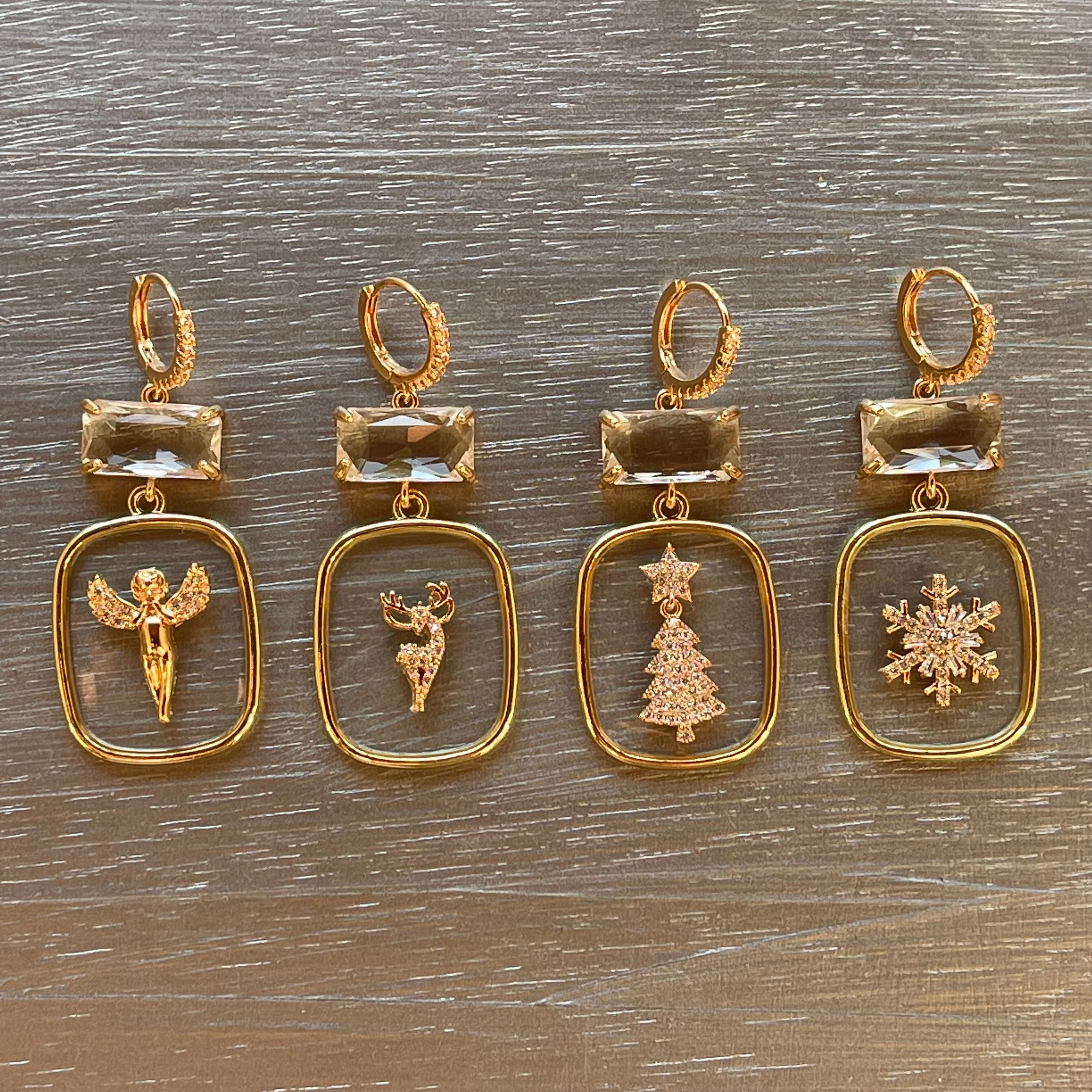 BOUCLES D'OREILLES UNIQUE PLAQUE DE NOËL